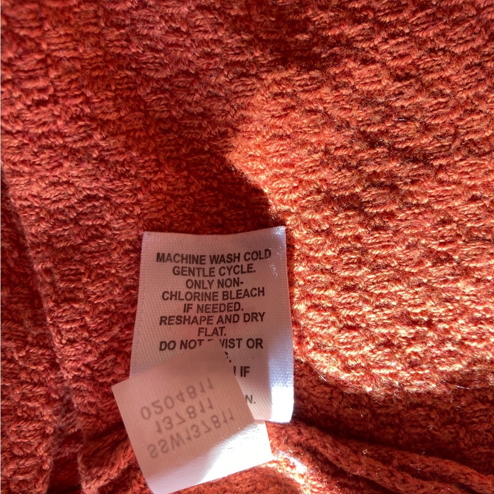 Women's J Jill Warm Textured Rust Knit Sweater Size Large - Picture 4 of 5